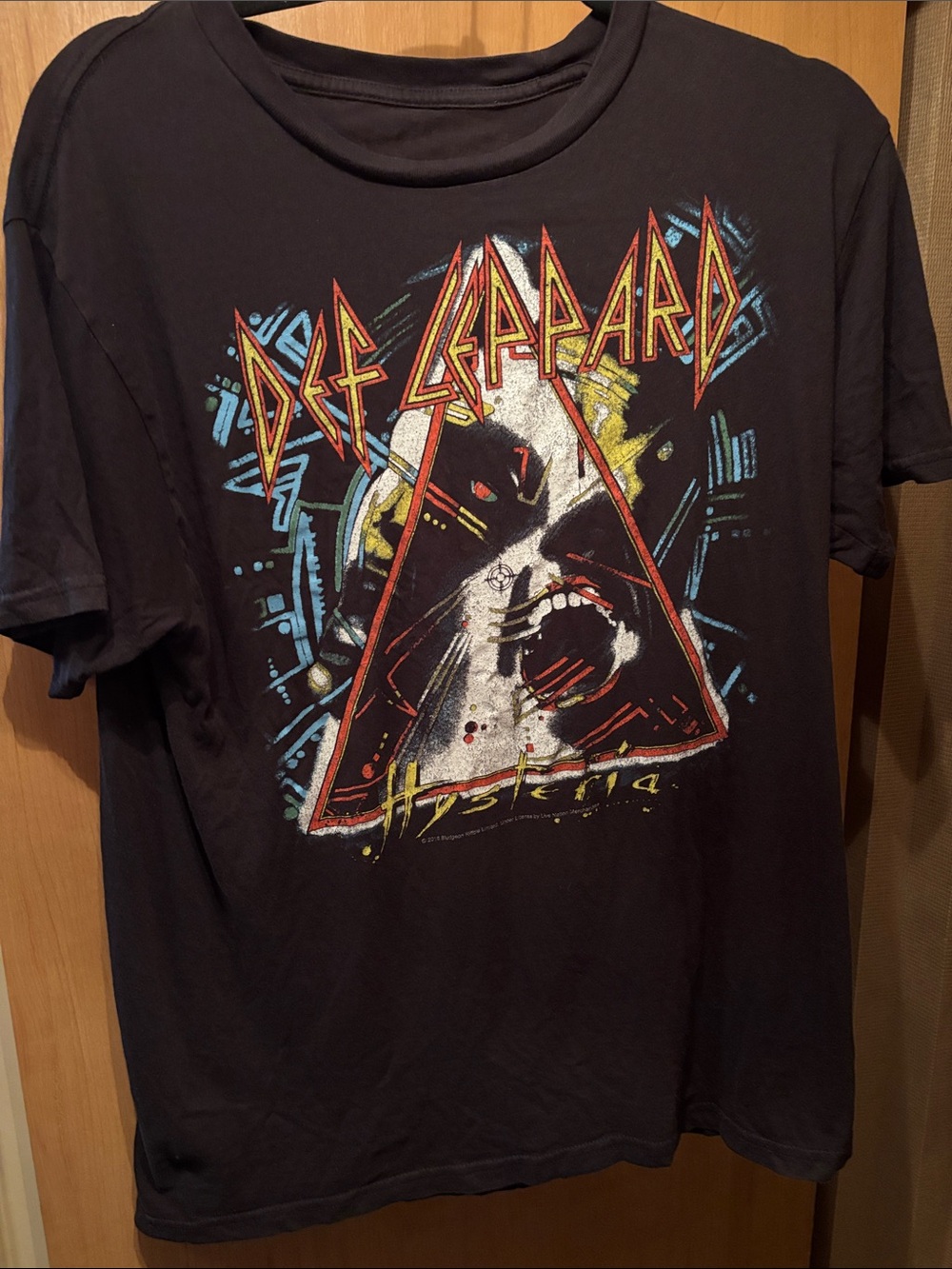 Def Leppard Hysteria - Graphic Tee - Black with Red & Yellow Print